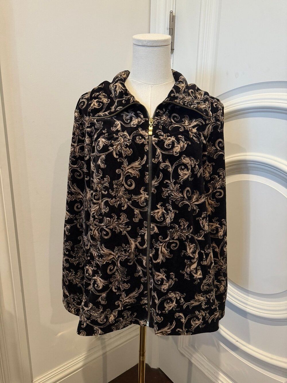 Style & Co. Sport Velvet Feel Zip-Up Track Jacket